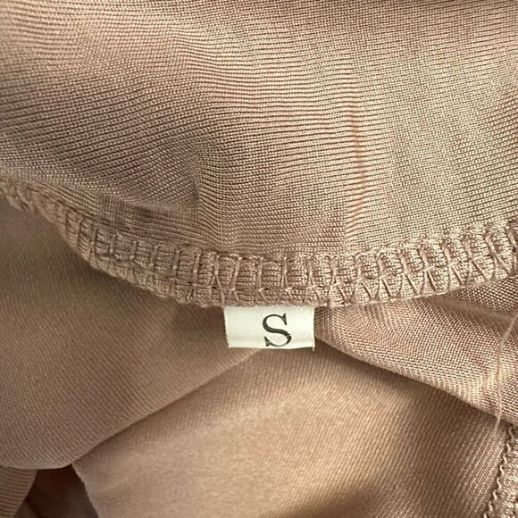 Lulus Small Thinking Out Loud Polyester Blend Backless Wide Leg Taupe Jumpsuit - Picture 5 of 5